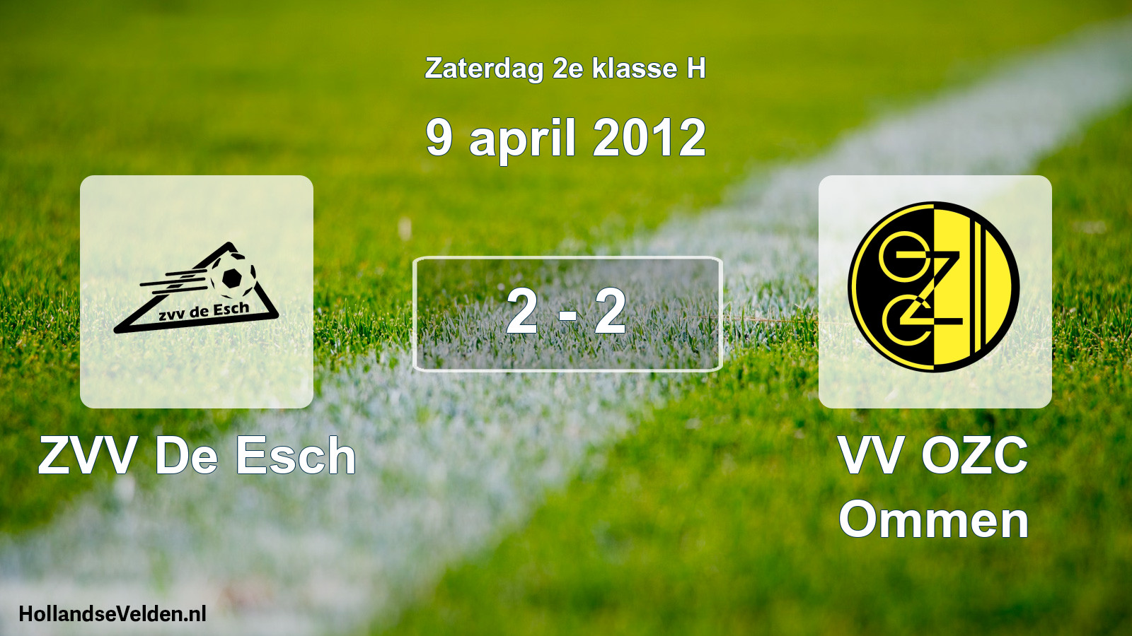 Total number of matches played: ZVV De Esch - VV OZC Ommen 2 - 2 (9 April 2012)