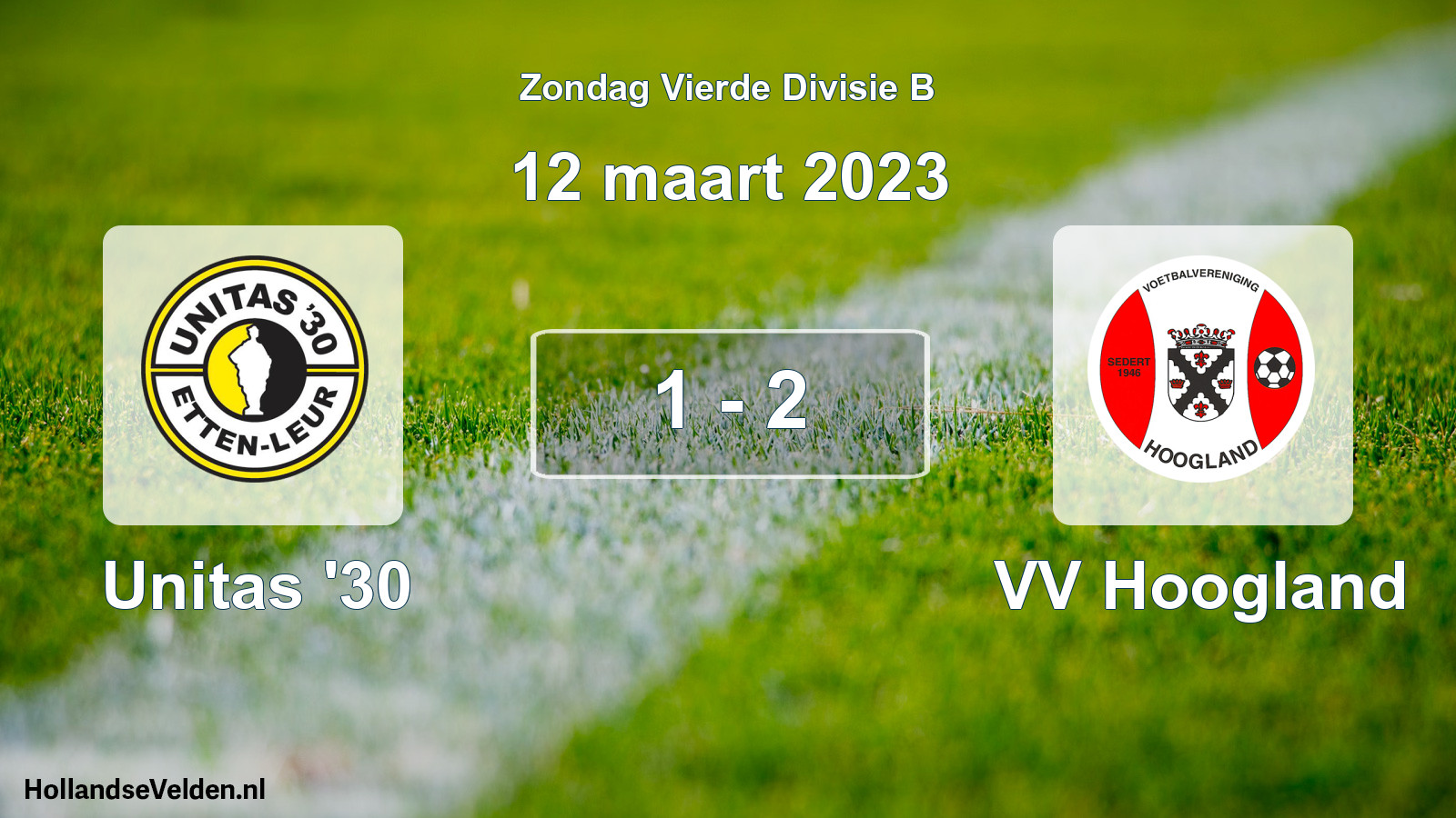 Total number of matches played: Unitas '30 - VV Hoogland 1 - 2 (12 March 2023)