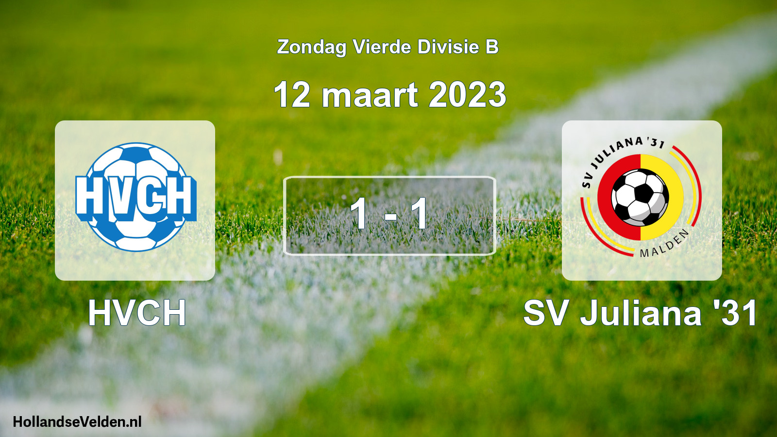 Total number of matches played: HVCH - SV Juliana '31 1 - 1 (12 March 2023)