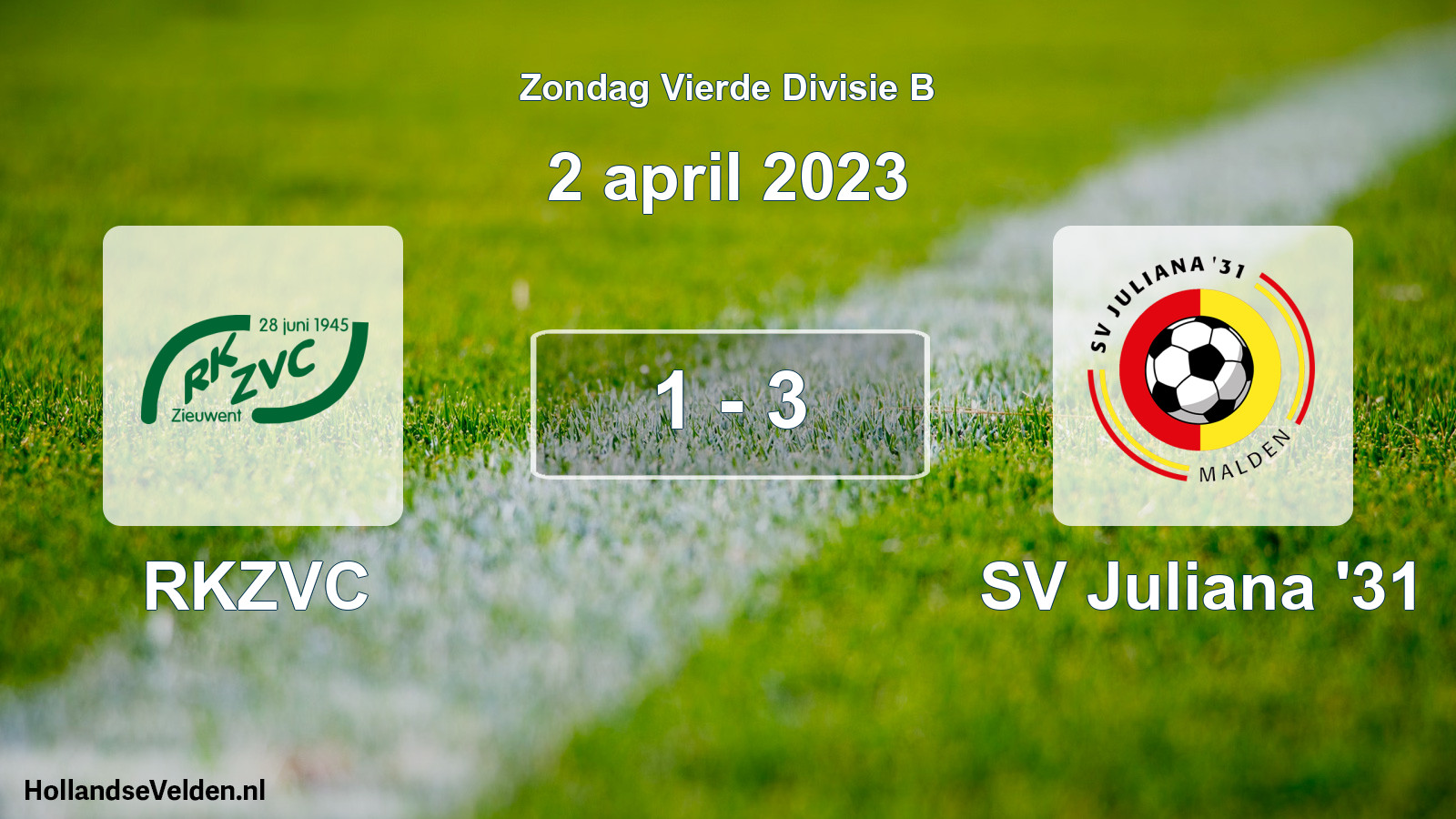 Total number of matches played: RKZVC - SV Juliana '31 1 - 3 (2 April 2023)