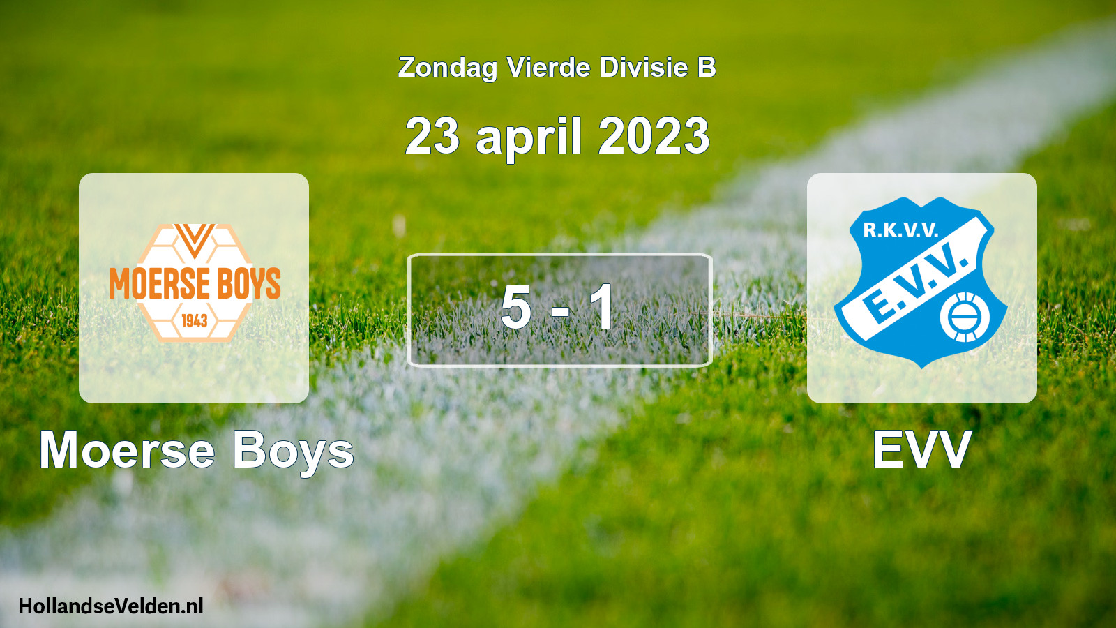 Total number of matches played: Moerse Boys - EVV 5 - 1 (23 April 2023)
