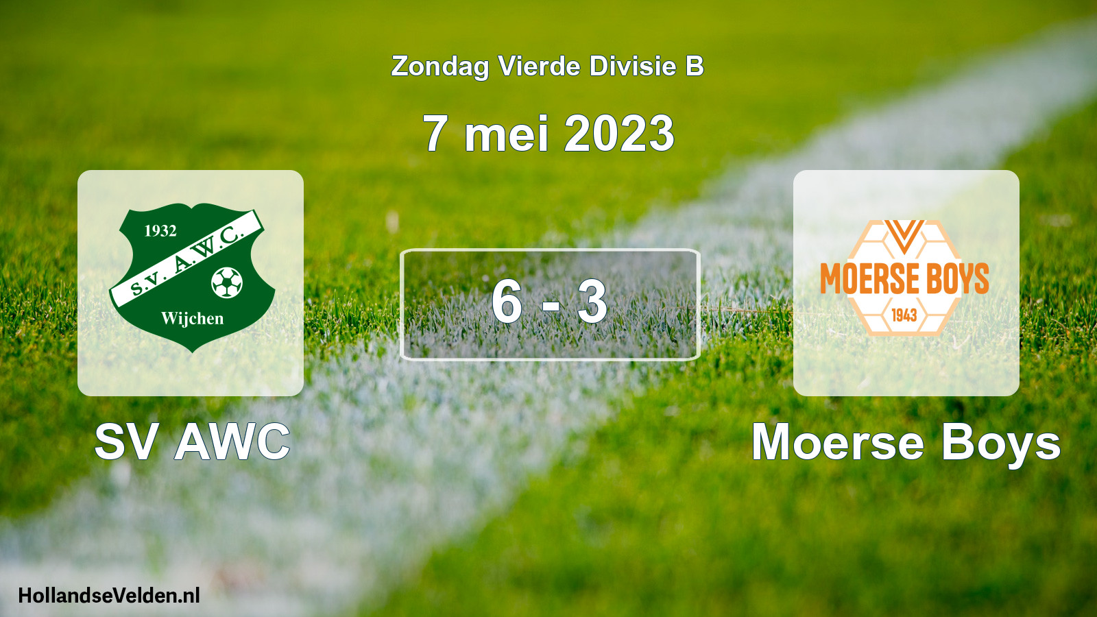 Total number of matches played: SV AWC - Moerse Boys 6 - 3 (7 May 2023)