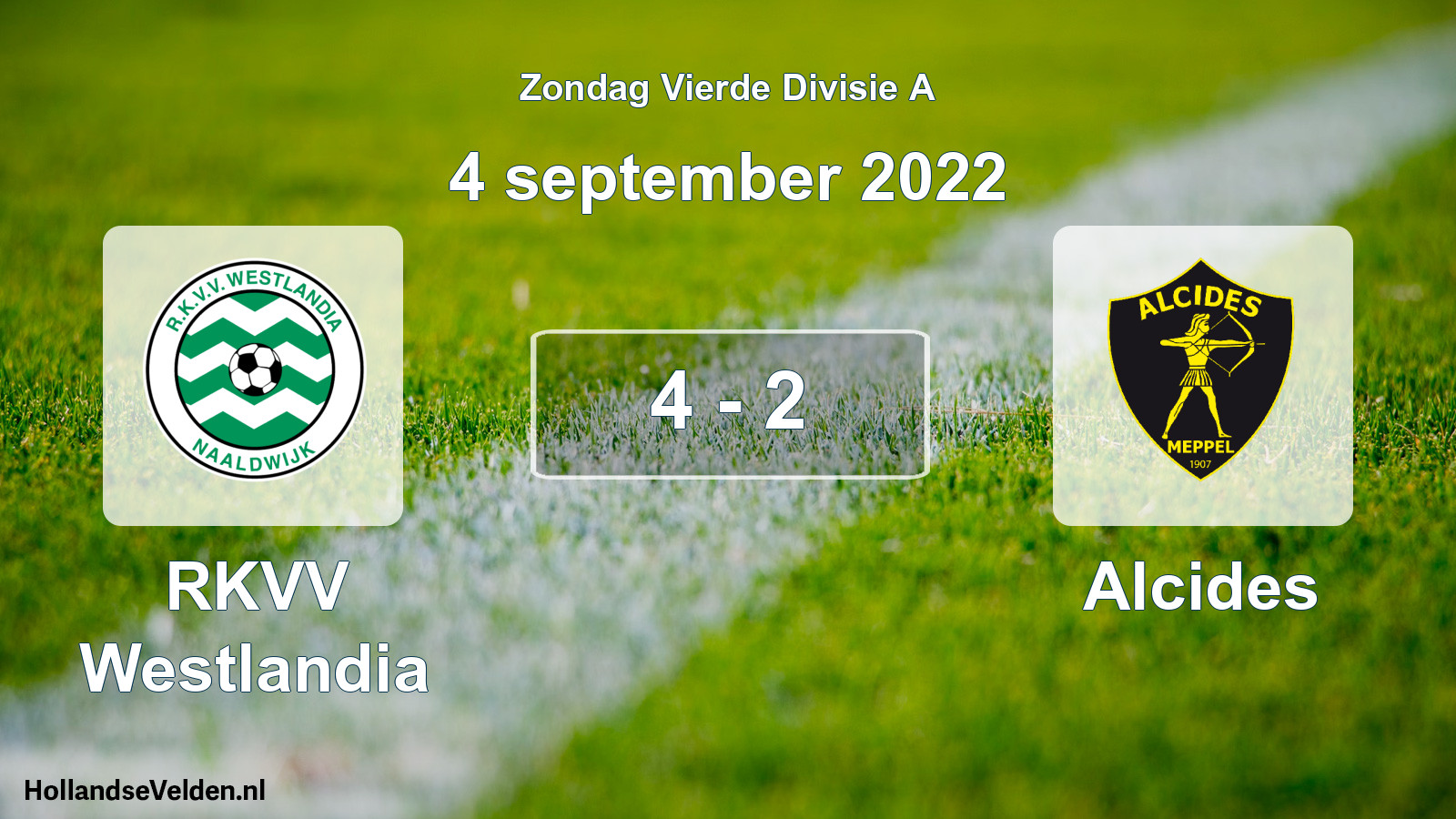 Total number of matches played: RKVV Westlandia - Alcides 4 - 2 (4 September 2022)