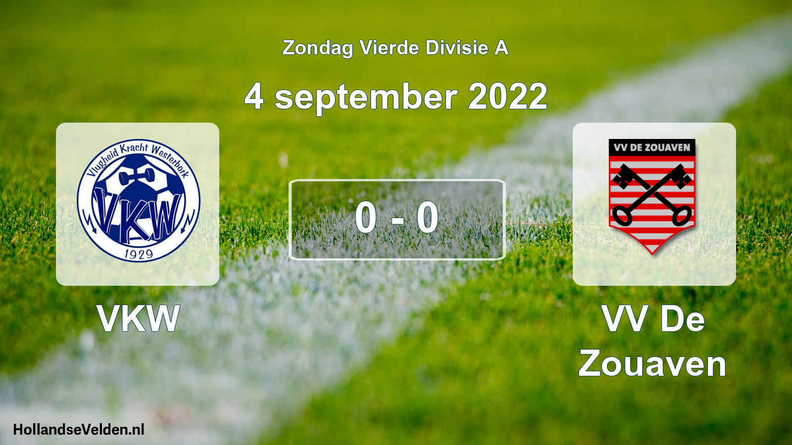 Total number of matches played: VKW - VV De Zouaven 0 - 0 (4 September 2022)