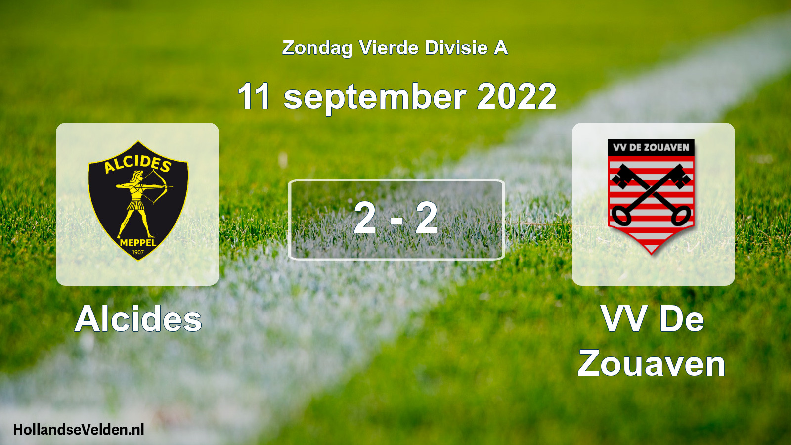 Total number of matches played: Alcides - VV De Zouaven 2 - 2 (11 September 2022)