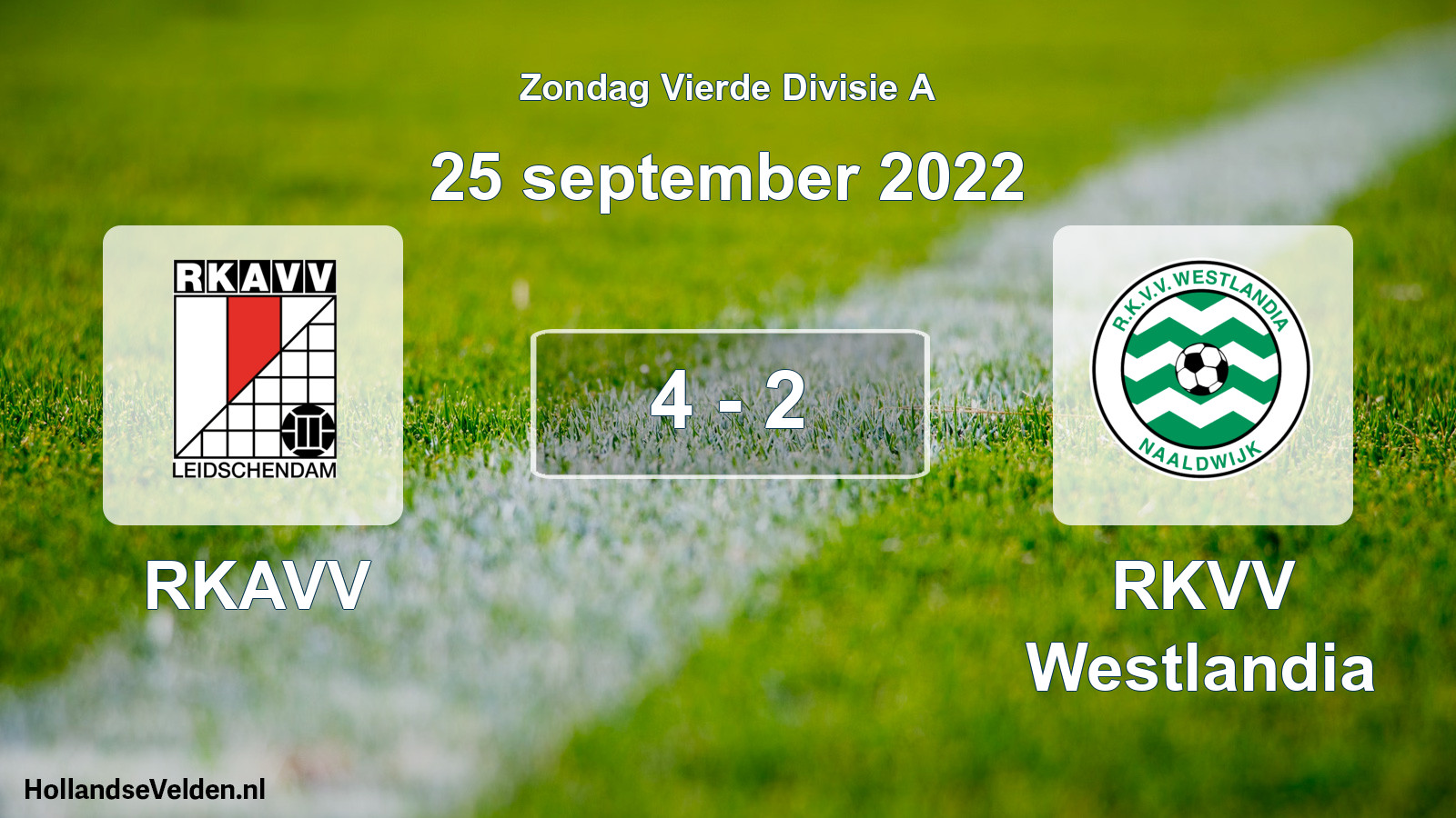 Total number of matches played: RKAVV - RKVV Westlandia 4 - 2 (25 September 2022)