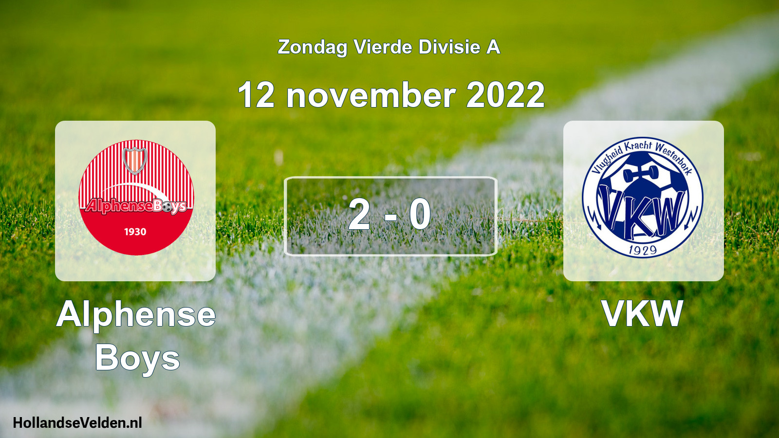 Total number of matches played: Alphense Boys - VKW 2 - 0 (12 November 2022)