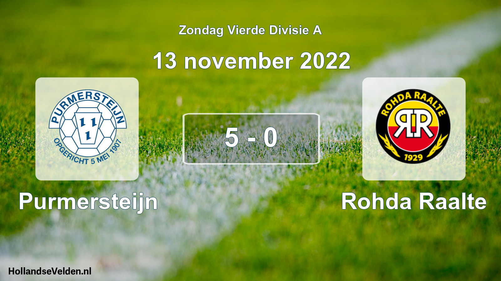 Total number of matches played: Purmersteijn - Rohda Raalte 5 - 0 (13 November 2022)
