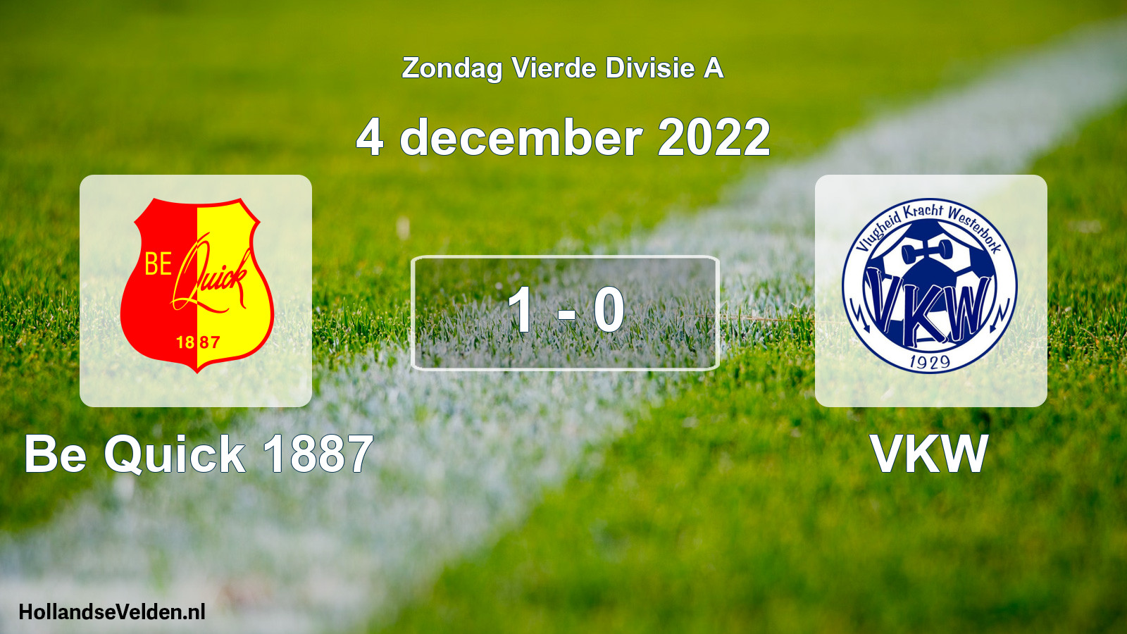 Total number of matches played: Be Quick 1887 - VKW 1 - 0 (4 December 2022)