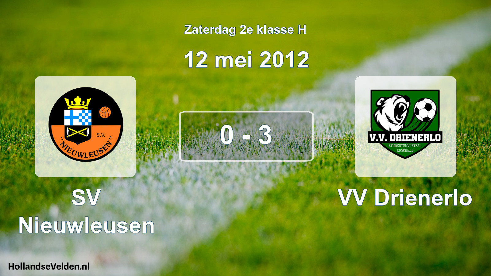Total number of matches played: SV Nieuwleusen - VV Drienerlo 0 - 3 (12 May 2012)