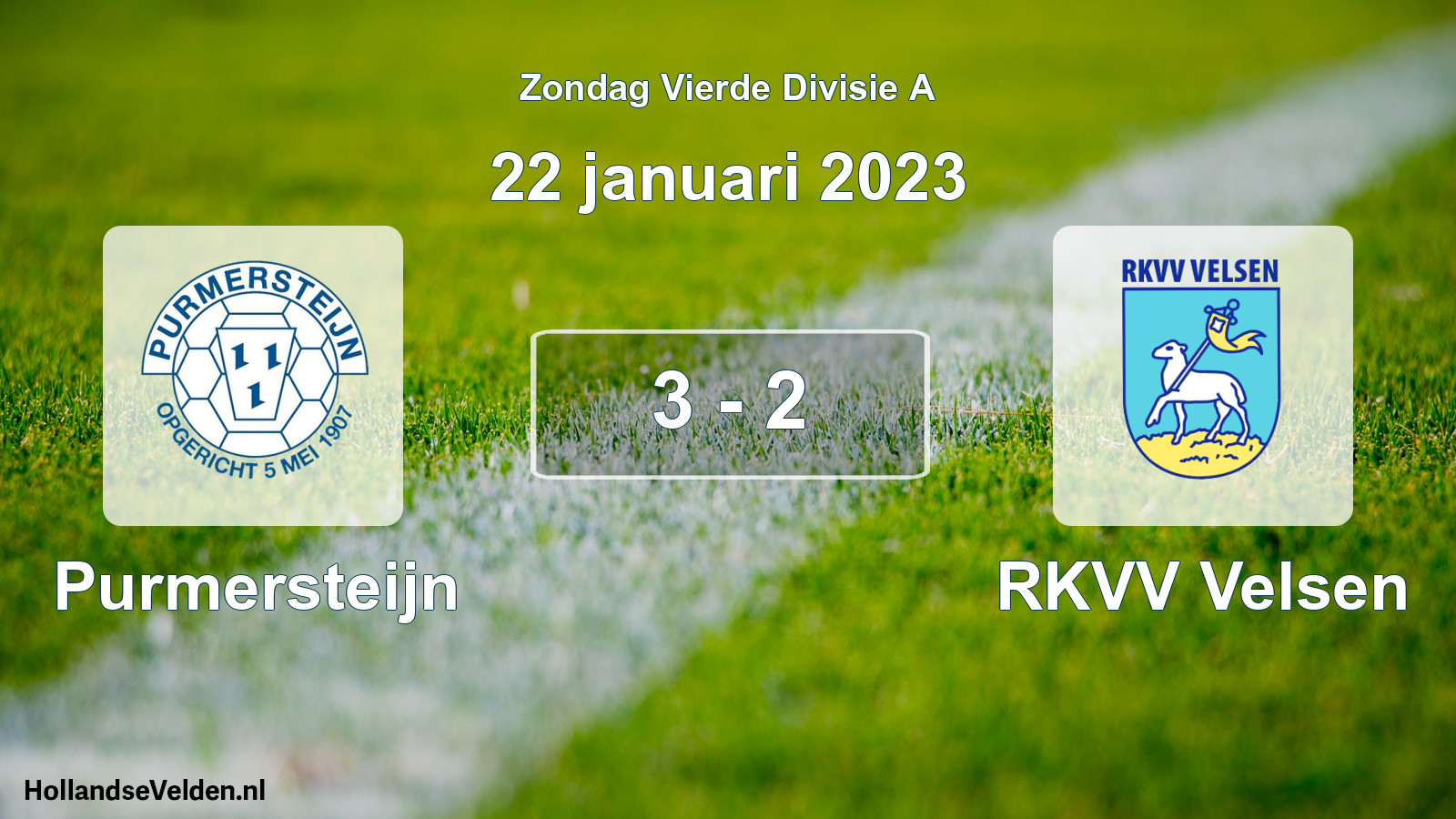 Total number of matches played: Purmersteijn - RKVV Velsen 3 - 2 (22 January 2023)