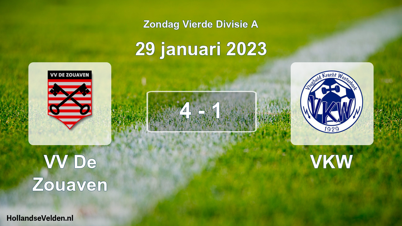 Total number of matches played: VV De Zouaven - VKW 4 - 1 (29 January 2023)