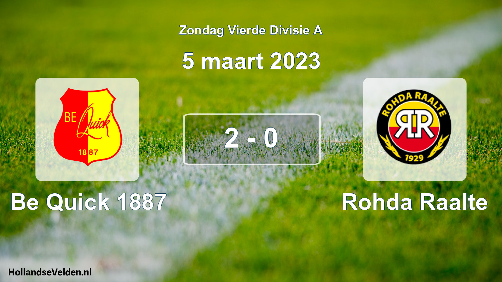 Total number of matches played: Be Quick 1887 - Rohda Raalte 2 - 0 (5 March 2023)