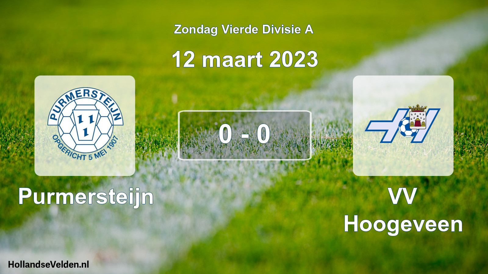 Total number of matches played: Purmersteijn - VV Hoogeveen 0 - 0 (12 March 2023)