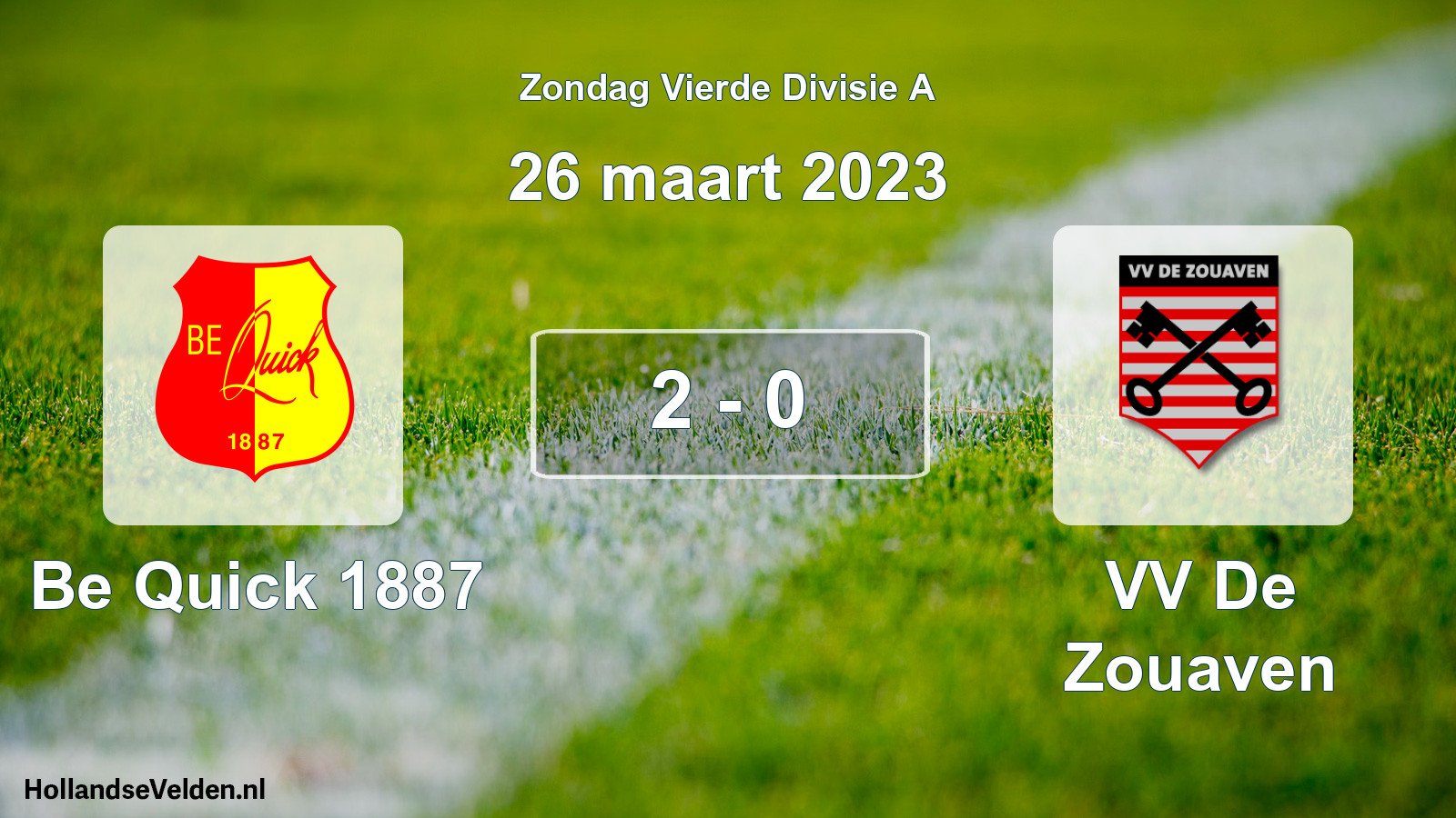 Total number of matches played: Be Quick 1887 - VV De Zouaven 2 - 0 (26 March 2023)