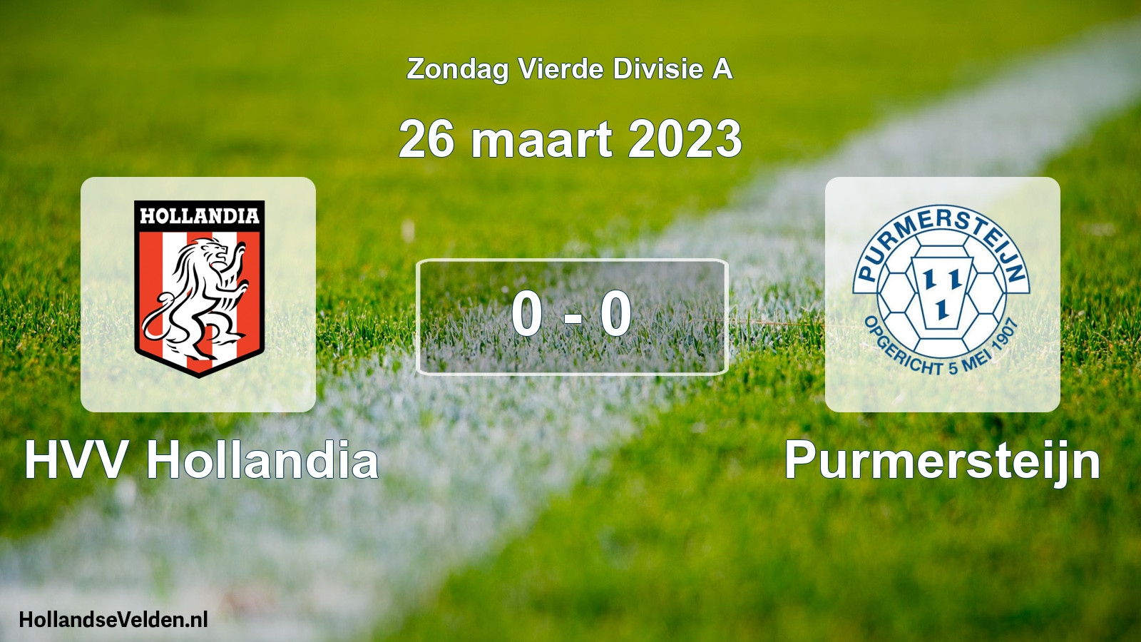 Total number of matches played: HVV Hollandia - Purmersteijn 0 - 0 (26 March 2023)