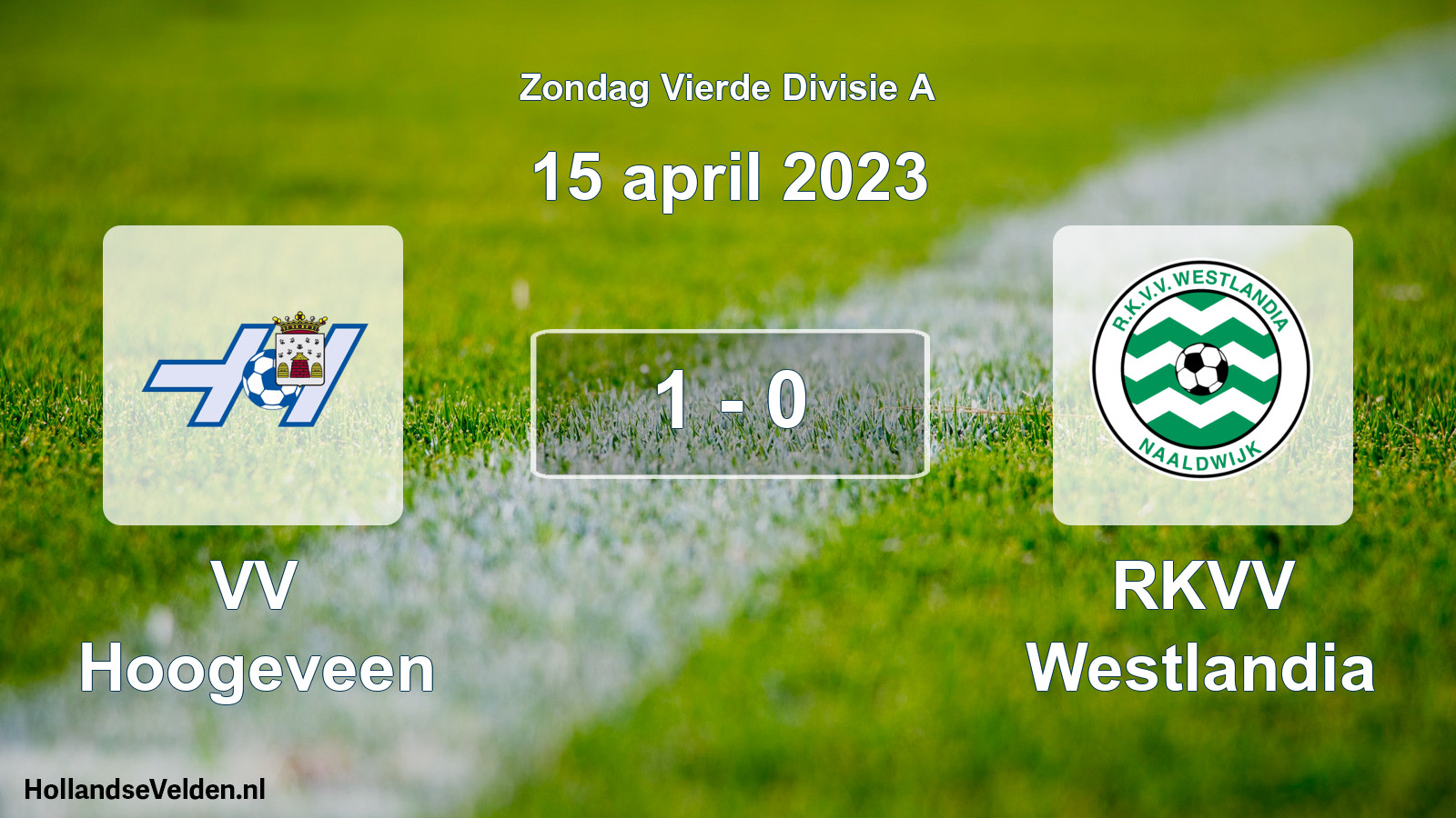 Total number of matches played: VV Hoogeveen - RKVV Westlandia 1 - 0 (15 April 2023)