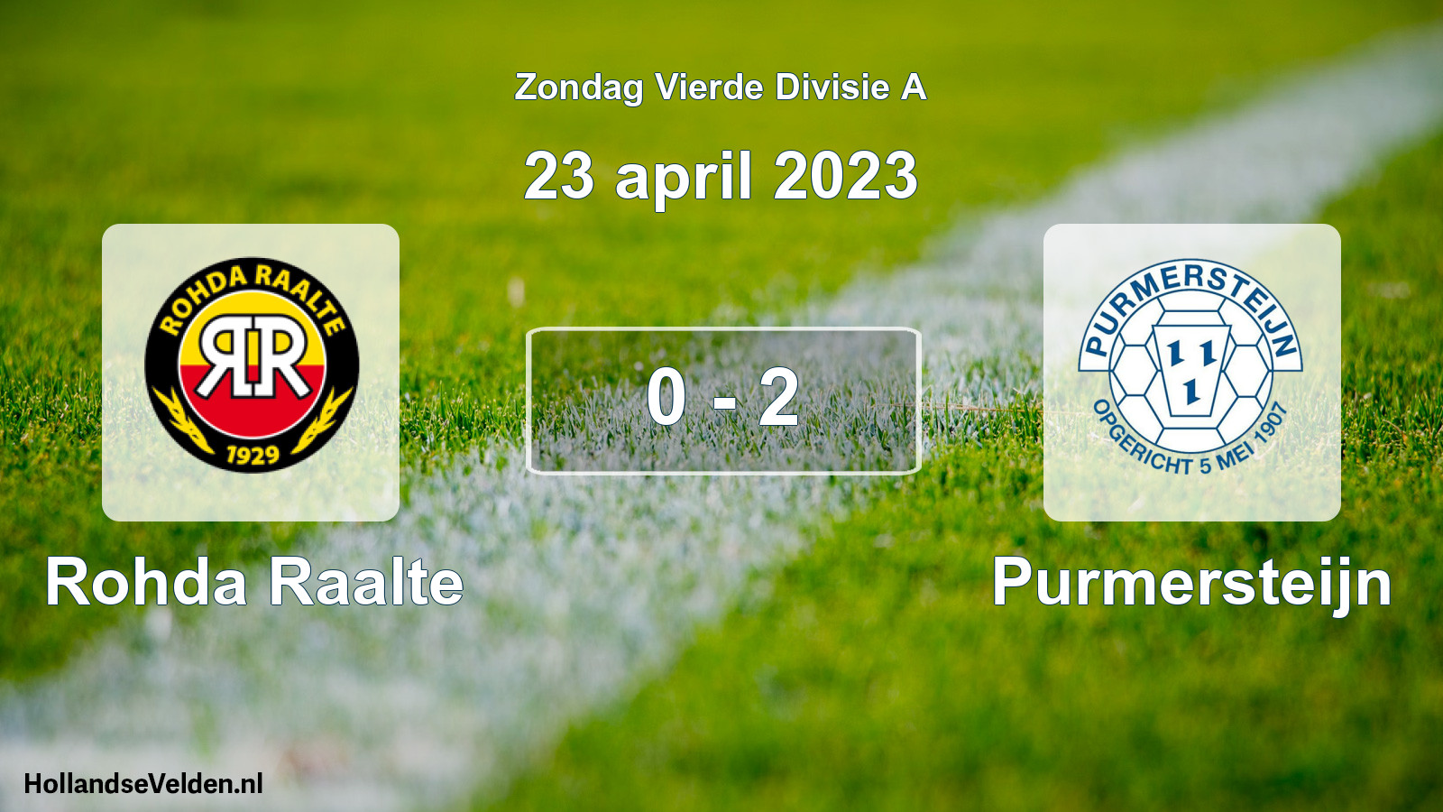 Total number of matches played: Rohda Raalte - Purmersteijn 0 - 2 (23 April 2023)