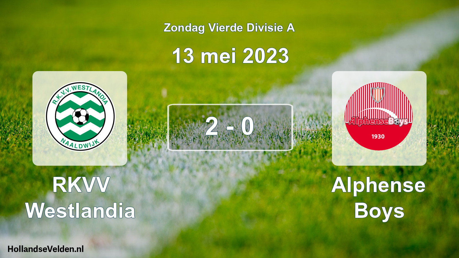 Total number of matches played: RKVV Westlandia - Alphense Boys 2 - 0 (13 May 2023)