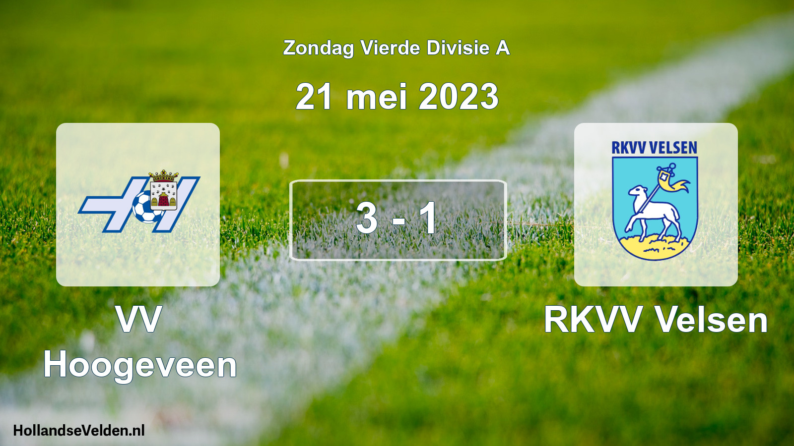 Total number of matches played: VV Hoogeveen - RKVV Velsen 3 - 1 (21 May 2023)