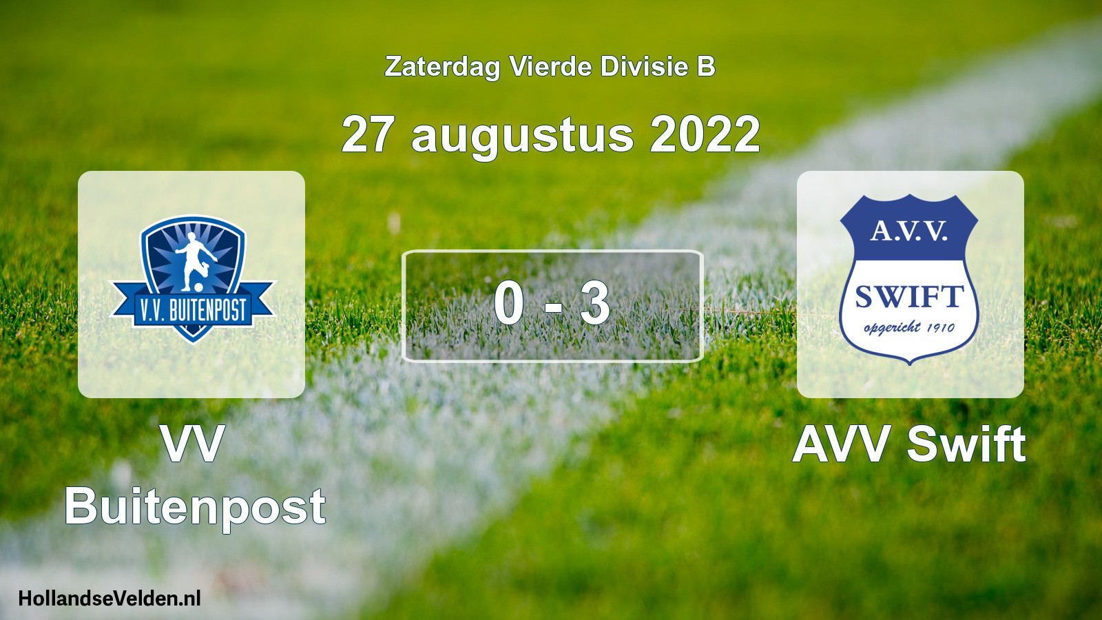 Total number of matches played: VV Buitenpost - AVV Swift 0 - 3 (27 August 2022)