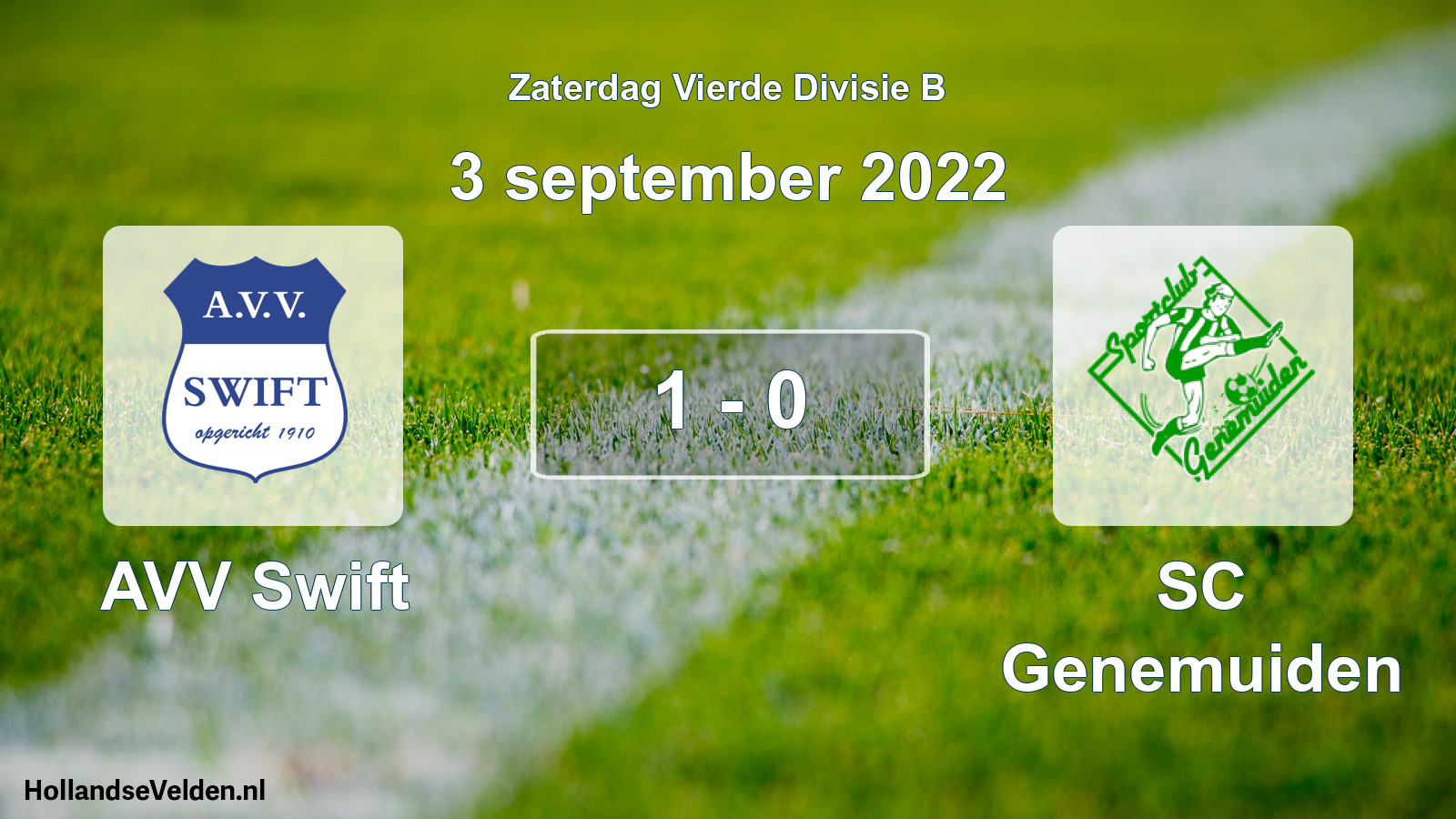 Total number of matches played: AVV Swift - SC Genemuiden 1 - 0 (3 September 2022)