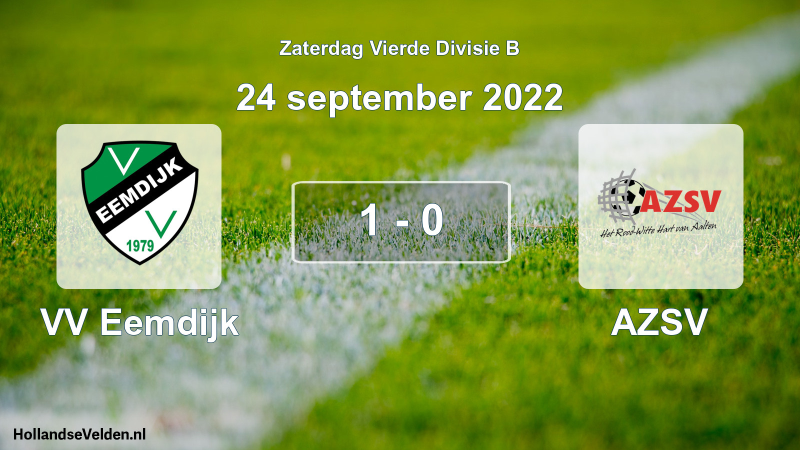 Total number of matches played: VV Eemdijk - AZSV 1 - 0 (24 September 2022)