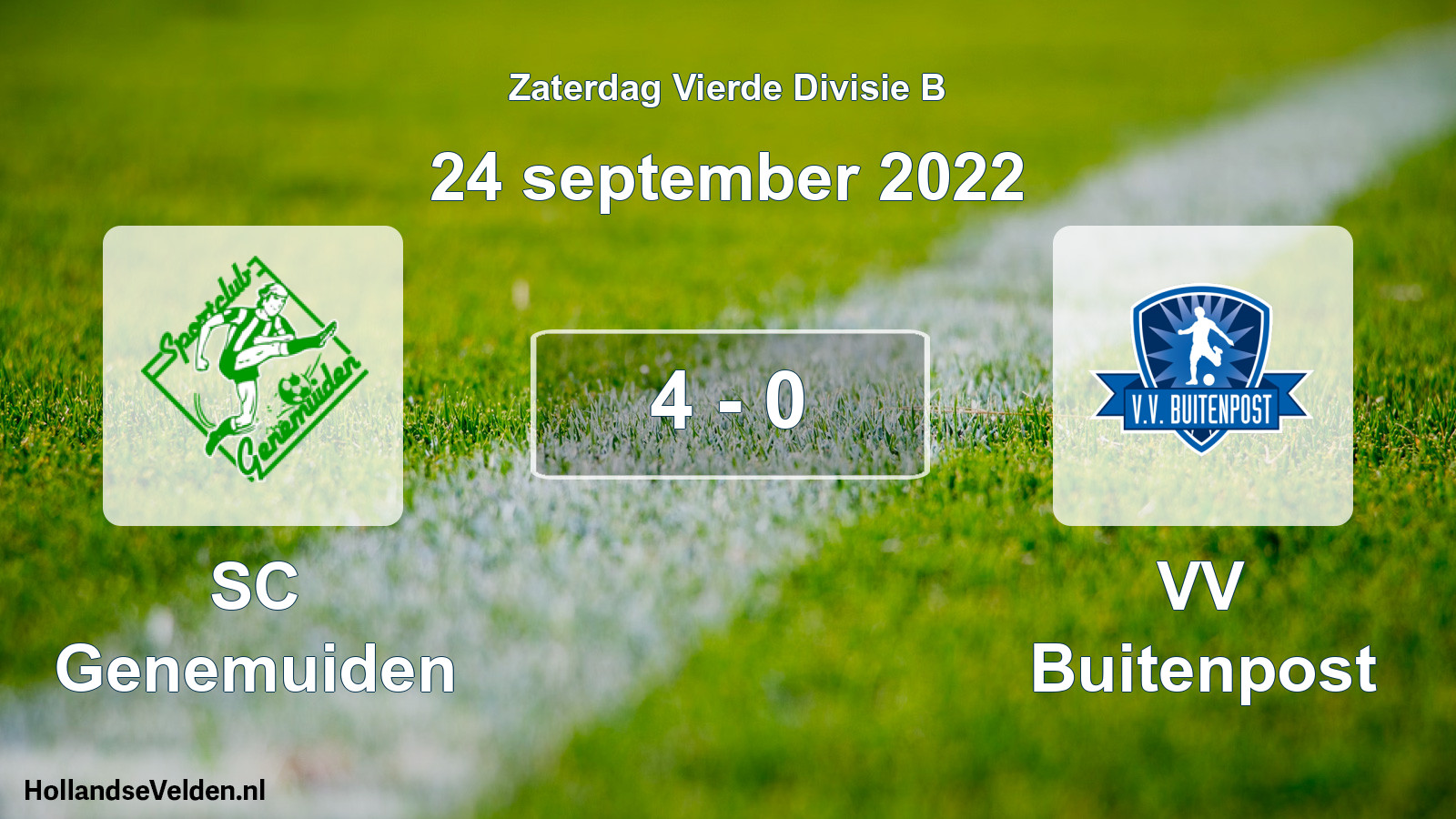 Total number of matches played: SC Genemuiden - VV Buitenpost 4 - 0 (24 September 2022)