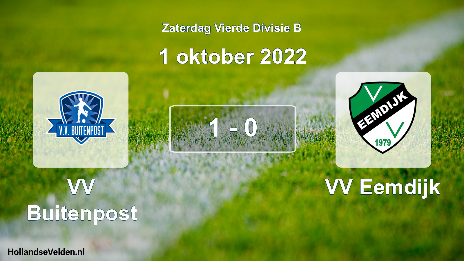 Total number of matches played: VV Buitenpost - VV Eemdijk 1 - 0 (1 October 2022)
