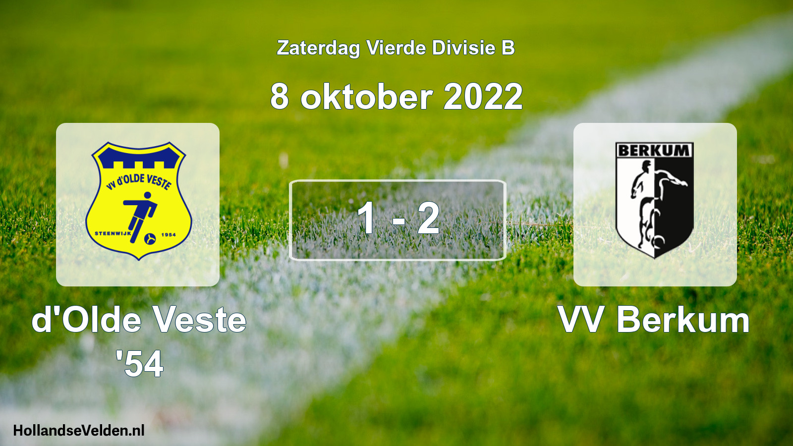 Total number of matches played: d'Olde Veste '54 - VV Berkum 1 - 2 (8 October 2022)