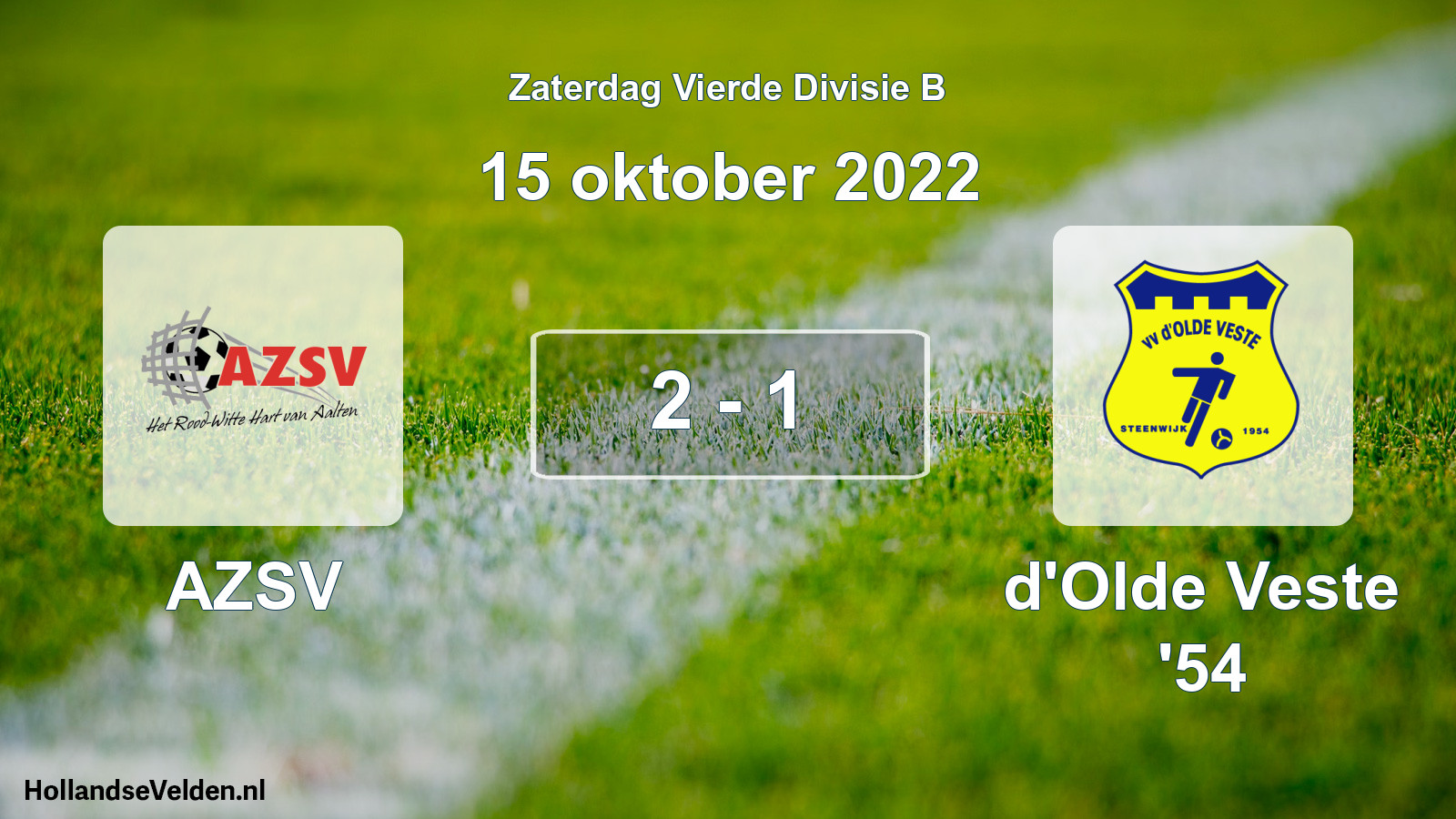 Total number of matches played: AZSV - d'Olde Veste '54 2 - 1 (15 October 2022)