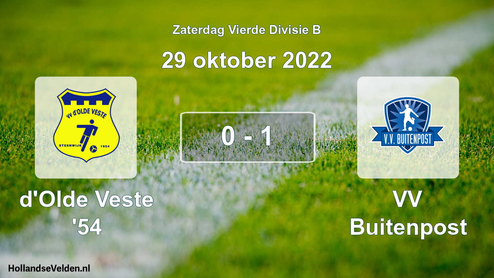 Total number of matches played: d'Olde Veste '54 - VV Buitenpost 0 - 1 (29 October 2022)