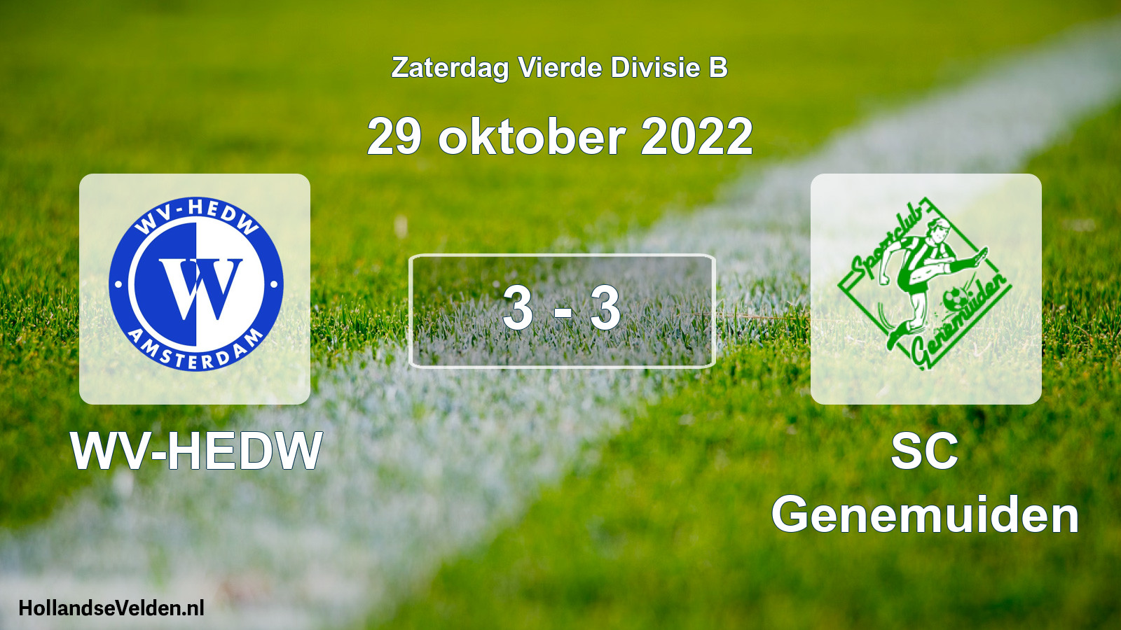 Total number of matches played: WV-HEDW - SC Genemuiden 3 - 3 (29 October 2022)