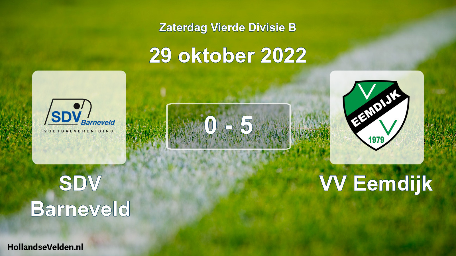 Total number of matches played: SDV Barneveld - VV Eemdijk 0 - 5 (29 October 2022)