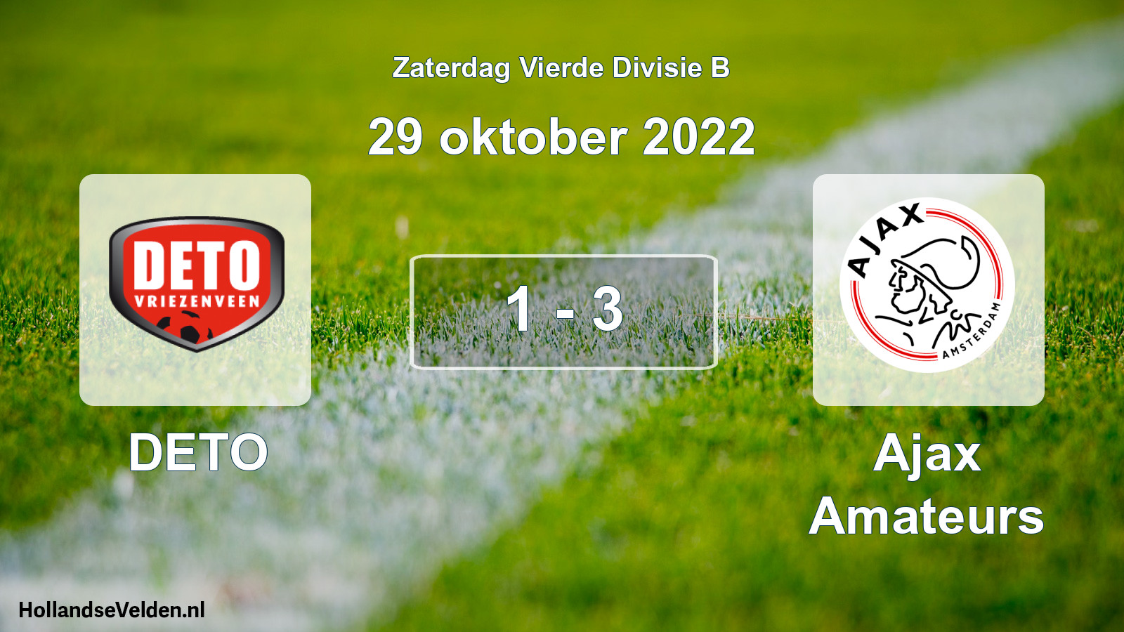Total number of matches played: DETO - Ajax Amateurs 1 - 3 (29 October 2022)