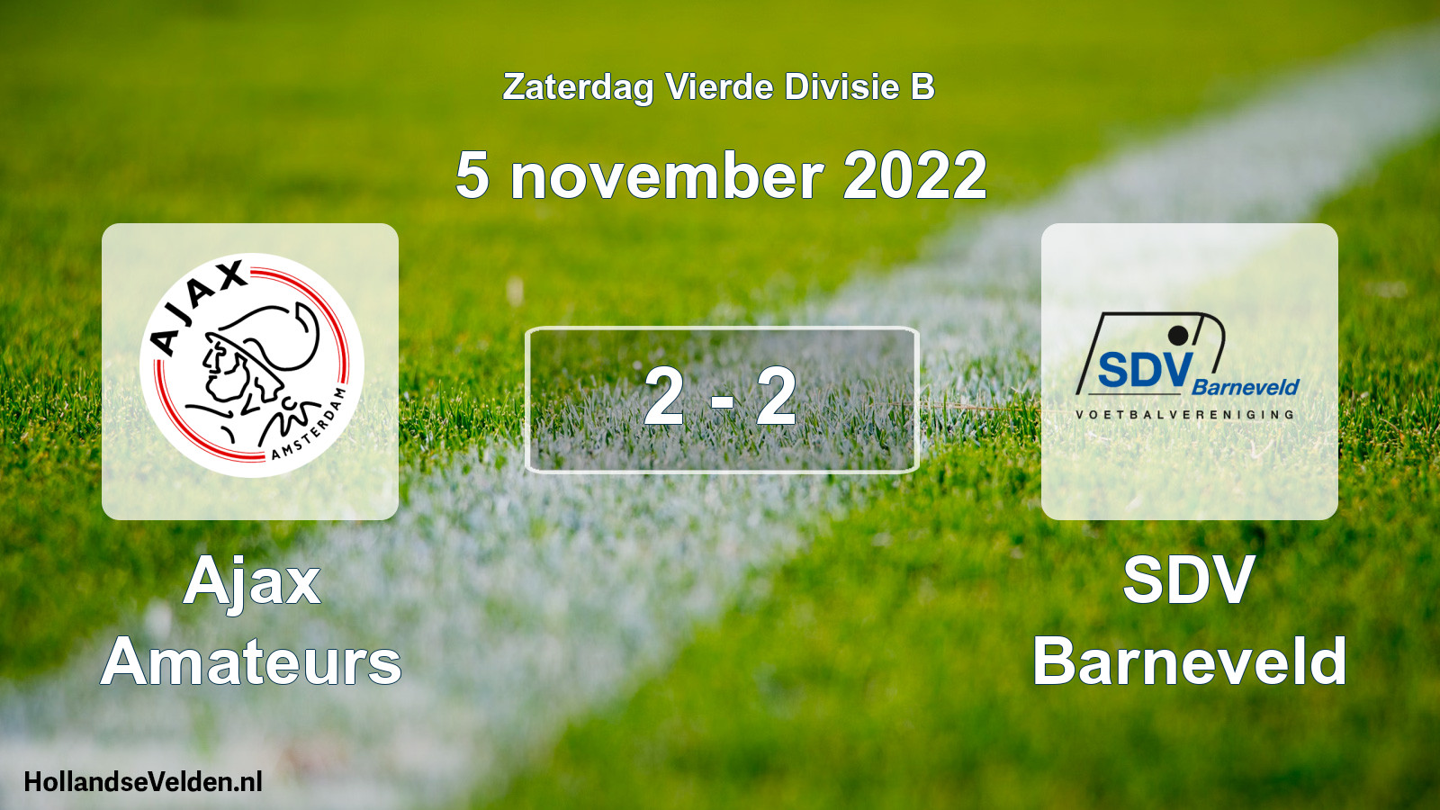 Total number of matches played: Ajax Amateurs - SDV Barneveld 2 - 2 (5 November 2022)