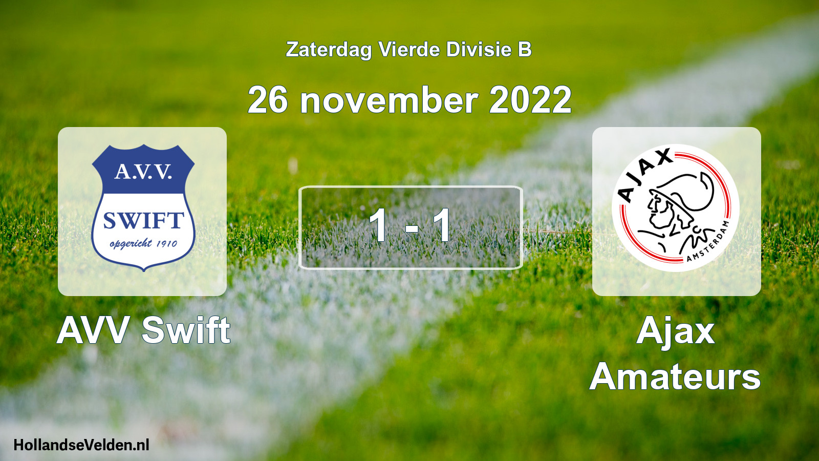 Total number of matches played: AVV Swift - Ajax Amateurs 1 - 1 (26 November 2022)