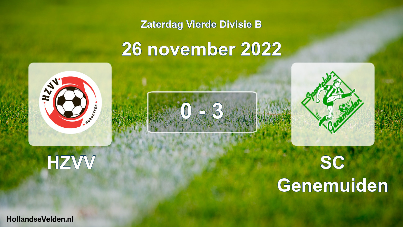 Total number of matches played: HZVV - SC Genemuiden 0 - 3 (26 November 2022)