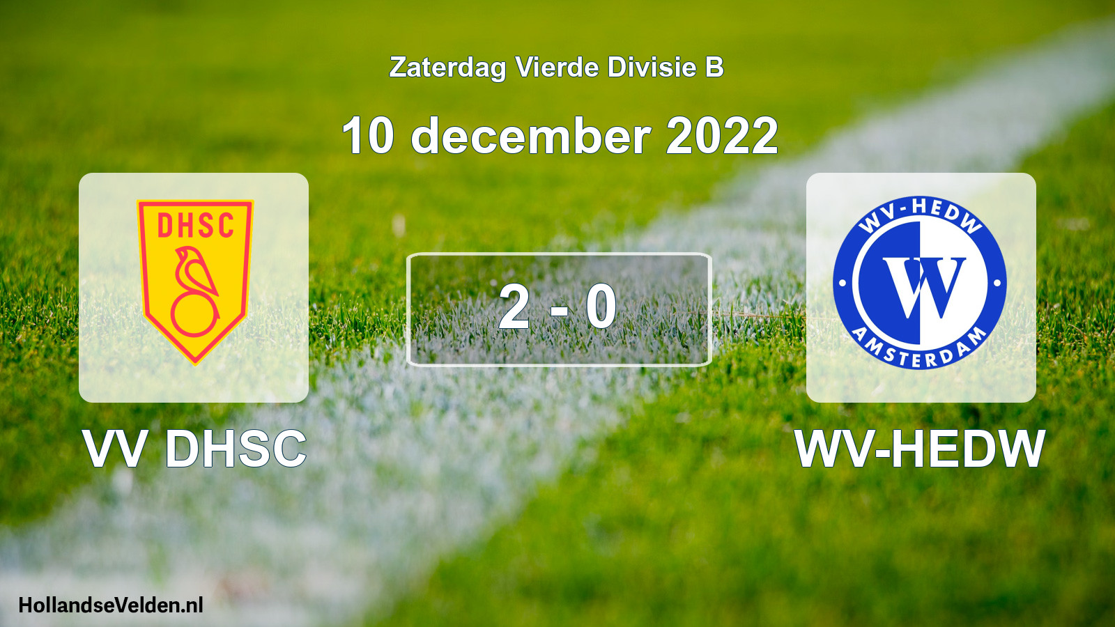 Total number of matches played: VV DHSC - WV-HEDW 2 - 0 (10 December 2022)
