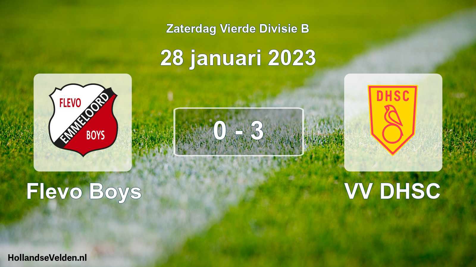 Total number of matches played: Flevo Boys - VV DHSC 0 - 3 (28 January 2023)