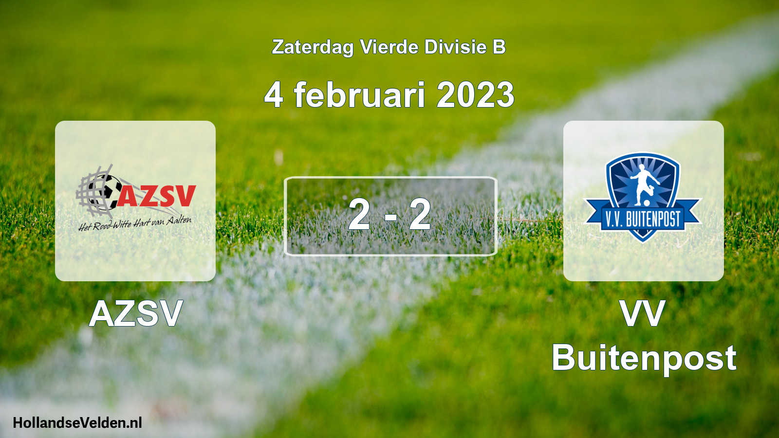 Total number of matches played: AZSV - VV Buitenpost 2 - 2 (4 February 2023)