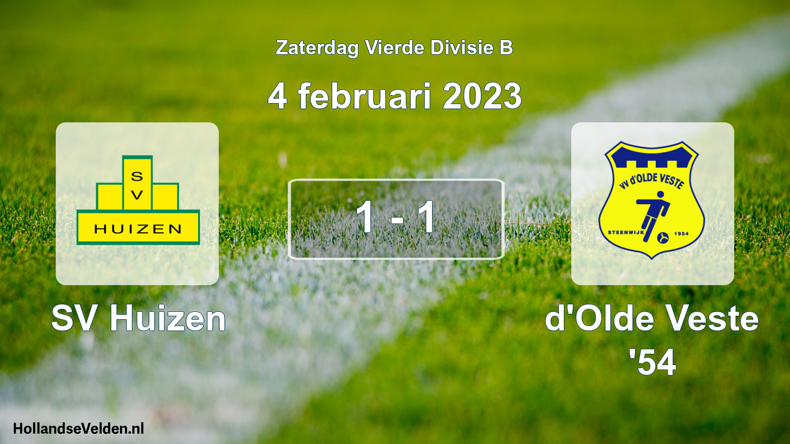 Total number of matches played: SV Huizen - d'Olde Veste '54 1 - 1 (4 February 2023)