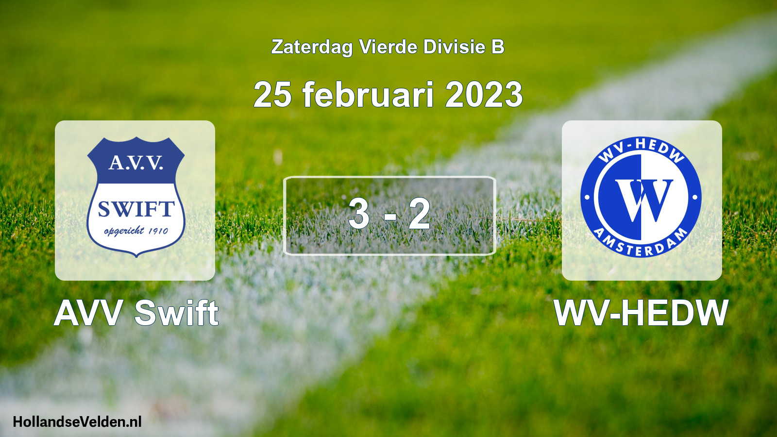 Total number of matches played: AVV Swift - WV-HEDW 3 - 2 (25 February 2023)