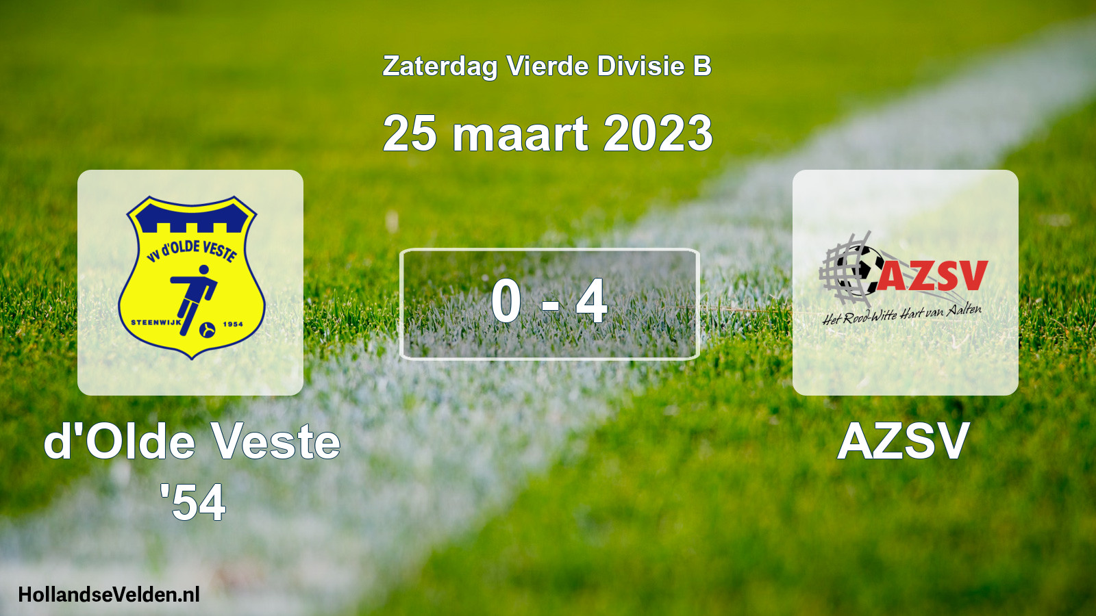 Total number of matches played: d'Olde Veste '54 - AZSV 0 - 4 (25 March 2023)