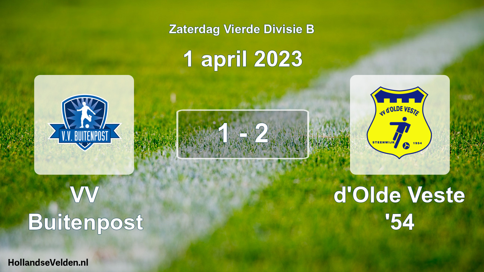 Total number of matches played: VV Buitenpost - d'Olde Veste '54 1 - 2 (1 April 2023)
