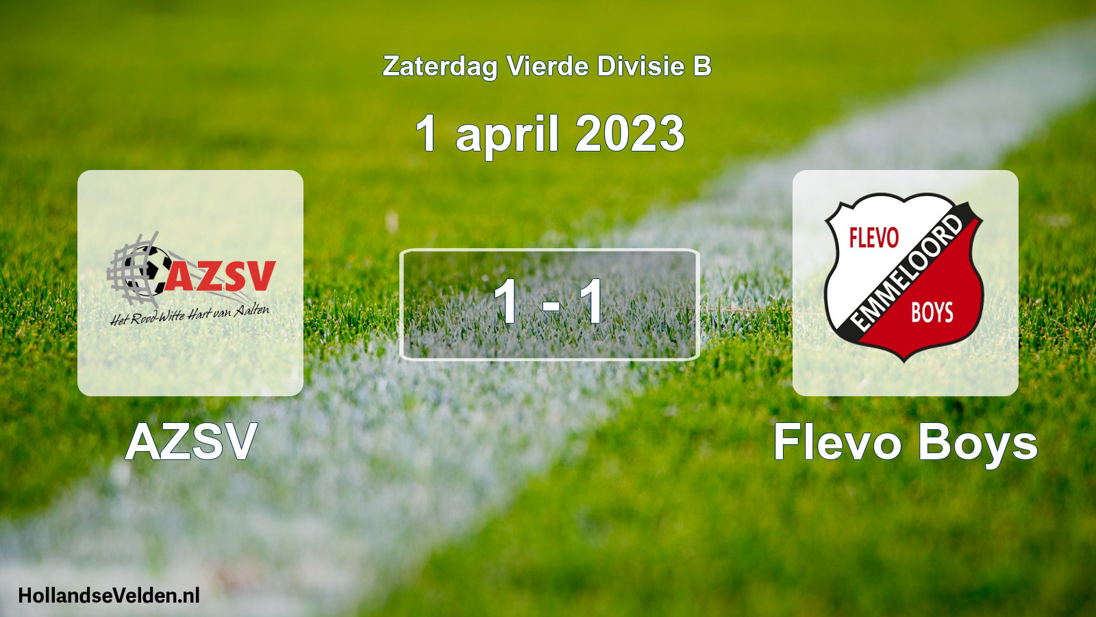 Total number of matches played: AZSV - Flevo Boys 1 - 1 (1 April 2023)