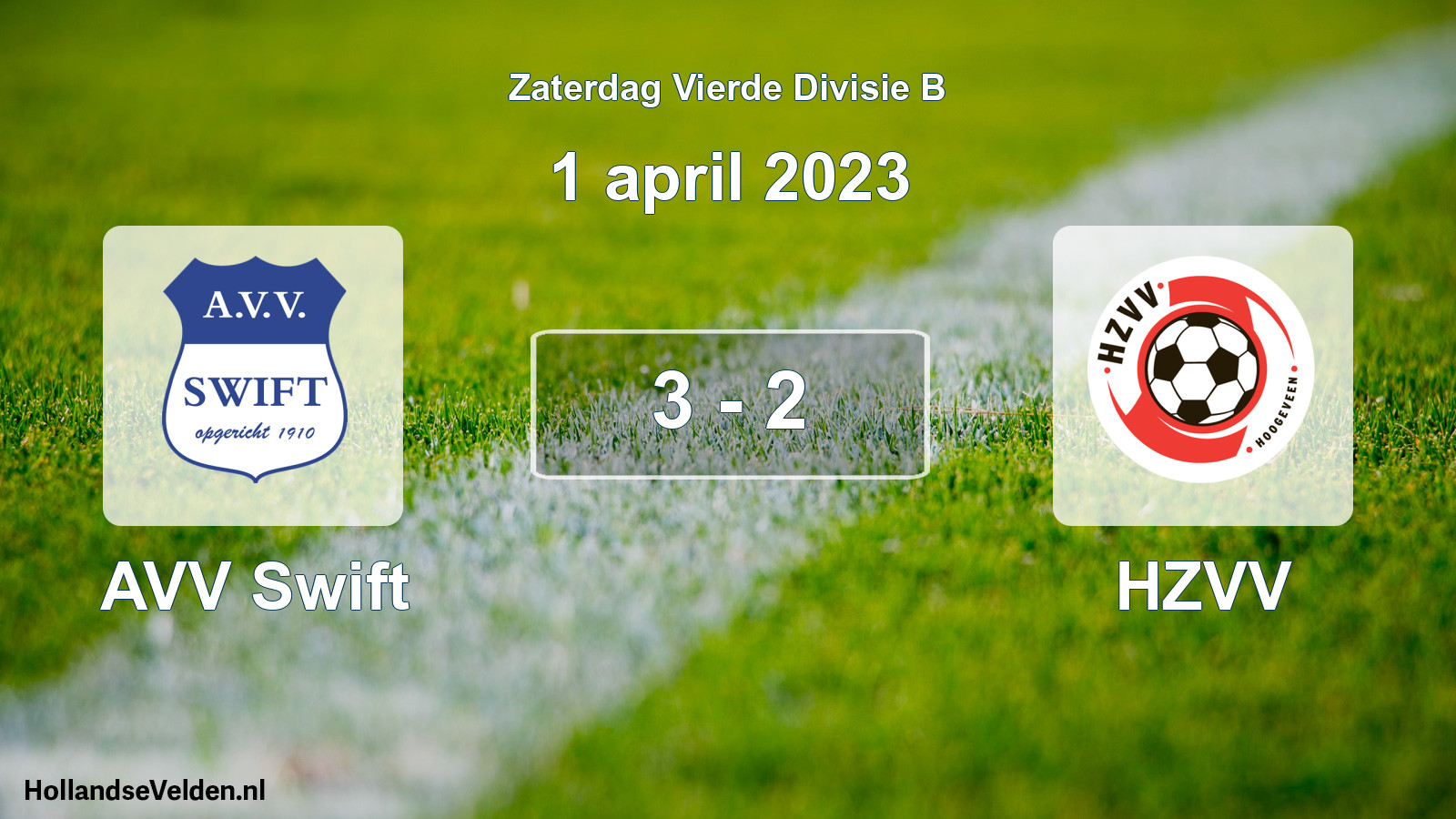 Total number of matches played: AVV Swift - HZVV 3 - 2 (1 April 2023)