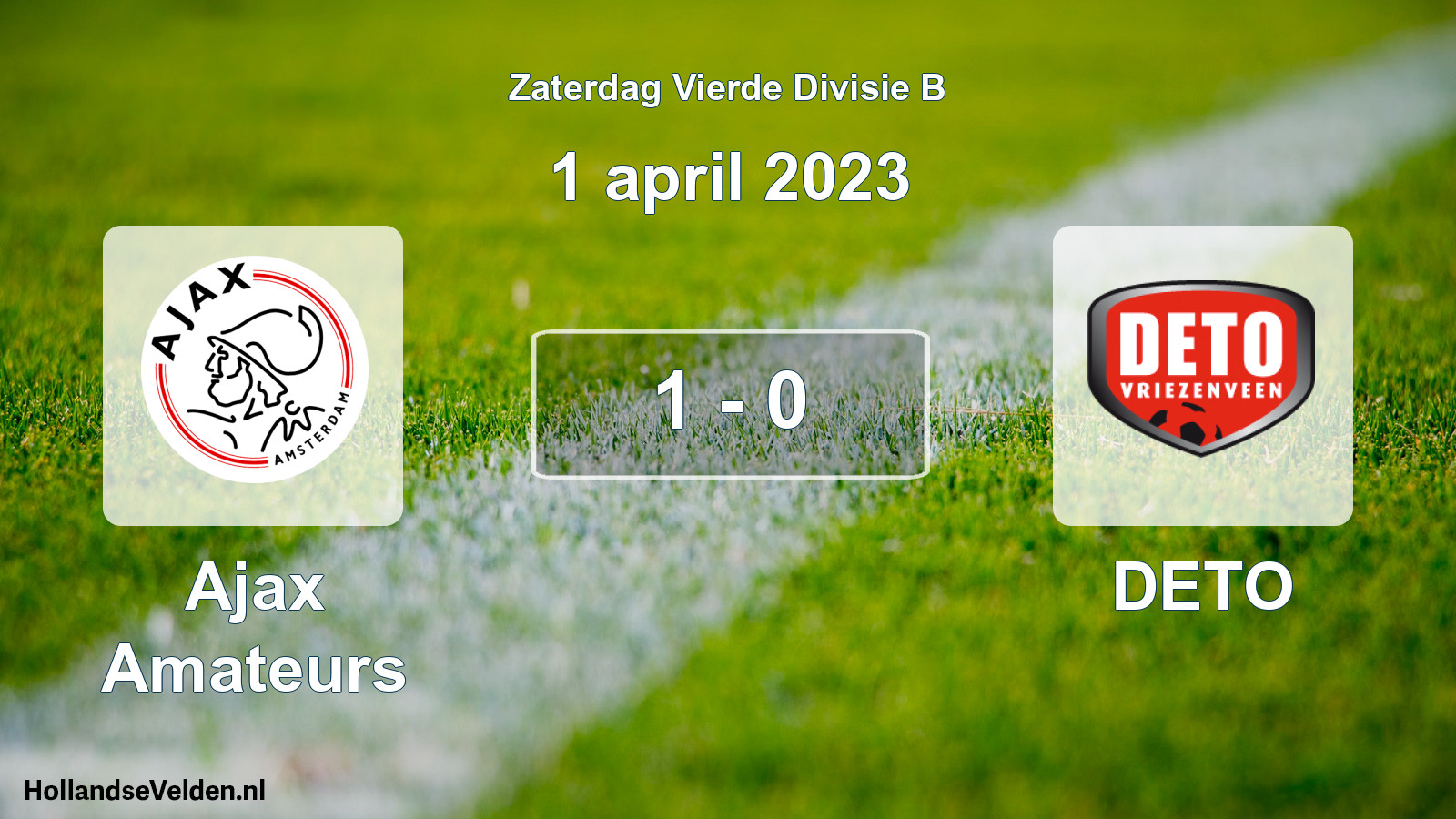 Total number of matches played: Ajax Amateurs - DETO 1 - 0 (1 April 2023)