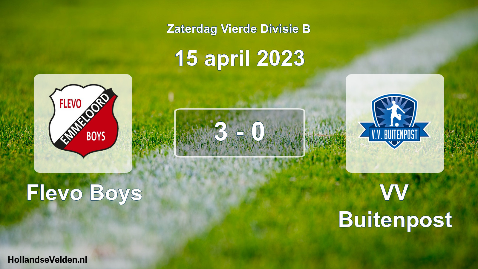 Total number of matches played: Flevo Boys - VV Buitenpost 3 - 0 (15 April 2023)