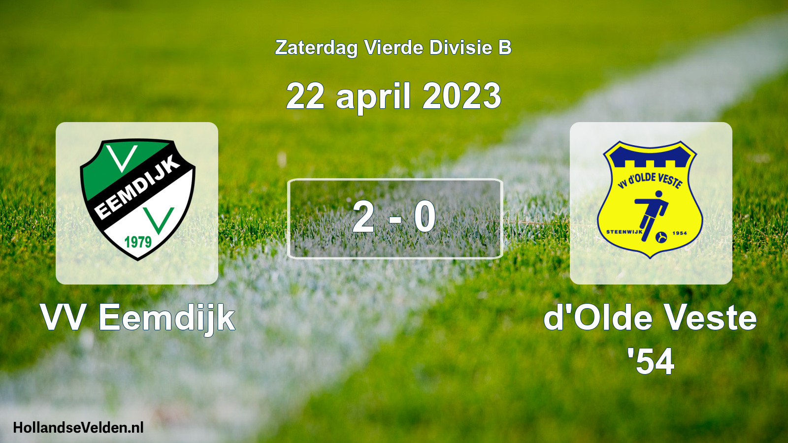Total number of matches played: VV Eemdijk - d'Olde Veste '54 2 - 0 (22 April 2023)